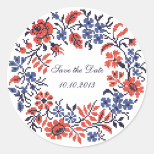 Flowers cycle classic round sticker