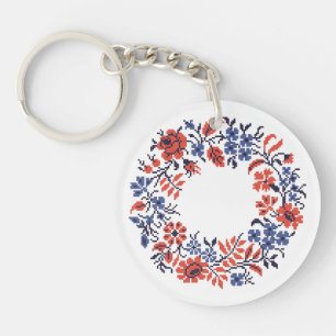 Flowers cycle key ring