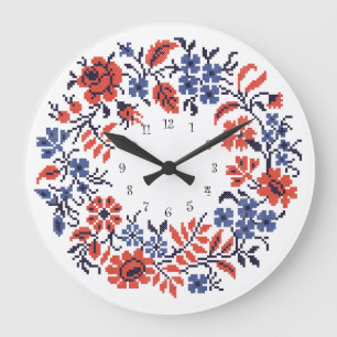 Flowers cycle large clock