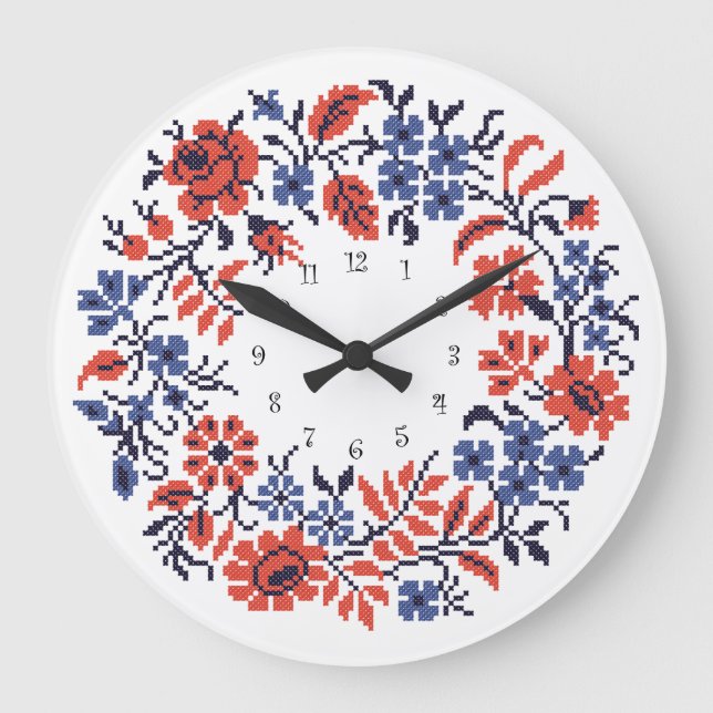 Flowers cycle large clock (Front)