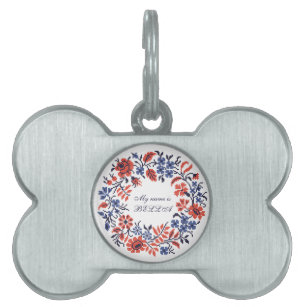 Flowers cycle pet ID tag