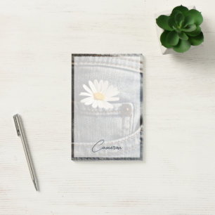 Flowers Daisy in Jeans Pocket Post-it Notes