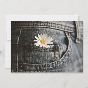 Flowers Daisy in Jeans Pocket Thank You Card
