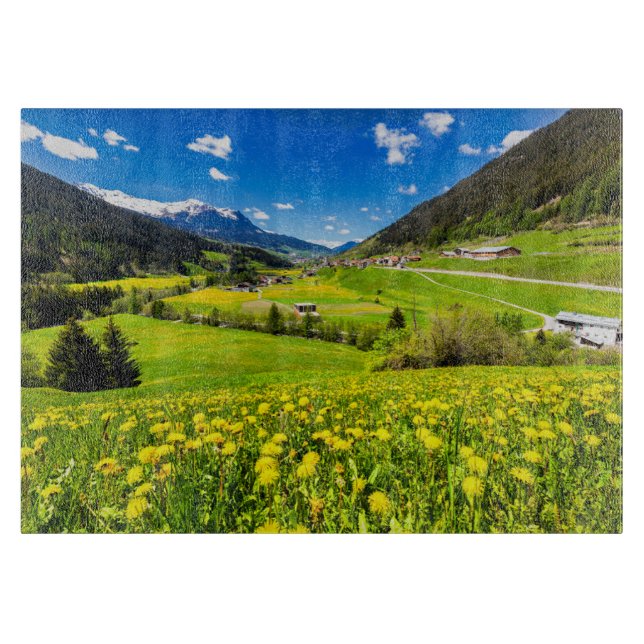 Flowers | Dandelion Canton of Grisons, Switzerland Cutting Board (Front)