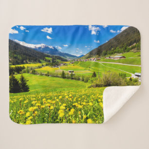 Flowers   Dandelion Canton of Grisons, Switzerland Sherpa Blanket