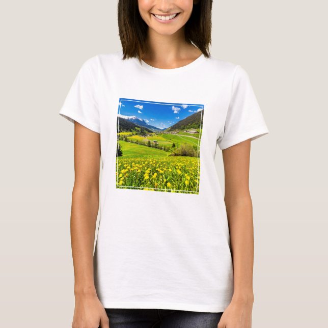 Flowers | Dandelion Canton of Grisons, Switzerland T-Shirt (Front)