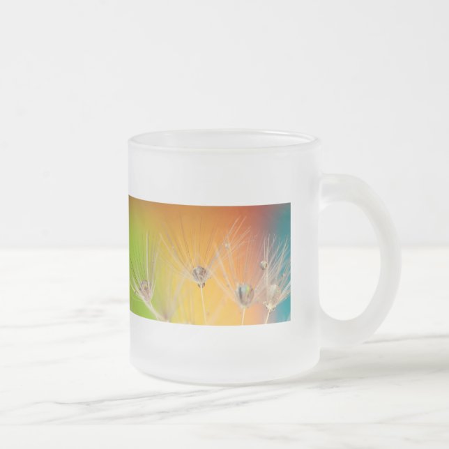 Flowers Dandelion Wedding Shower Love Painting Frosted Glass Coffee Mug (Right)