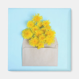 Flowers Dandelions in Envelope Magnet