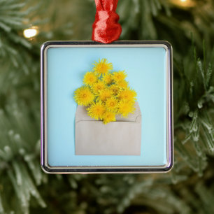 Flowers   Dandelions in Envelope Metal Tree Decoration