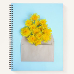 Flowers Dandelions in Envelope Notebook