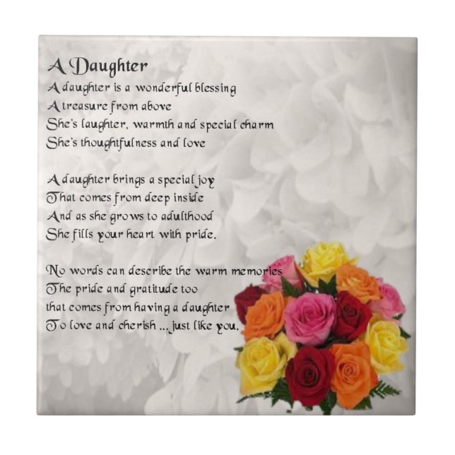 Flowers - Daughter Poem Tile (Front)