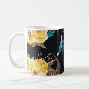 Flowers Decorated Buffalo Skull Seamless Coffee Mug