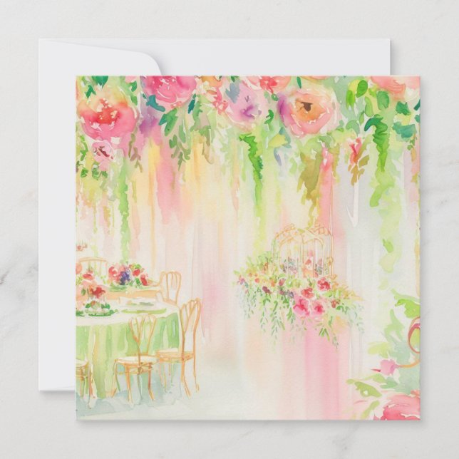 Flower's Delight: Floral Harmony, A Baby Shower Invitation (Front)