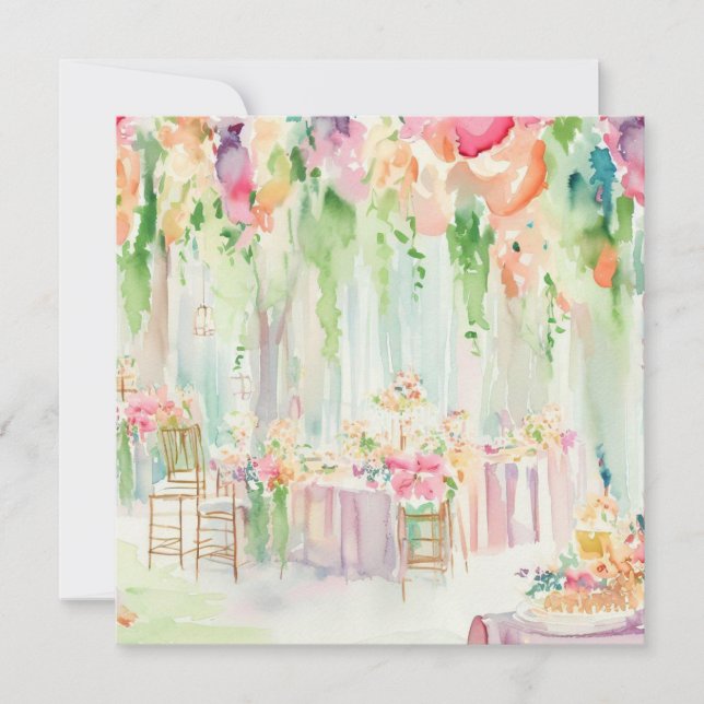 Flower's Delight: Pastel Petals, A Baby Shower Invitation (Front)