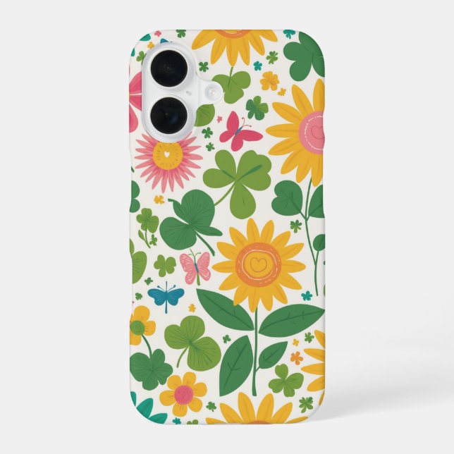 Flowers design iPhone 16 case (Back)
