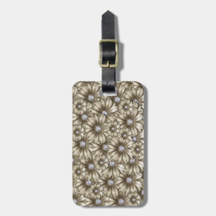 Flowers Diamonds Luggage Tag