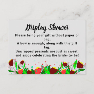 Flowers Display Bridal Wedding Shower  Enclosure Card