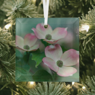 Flowers Dogwood Blossoms Glass Tree Decoration