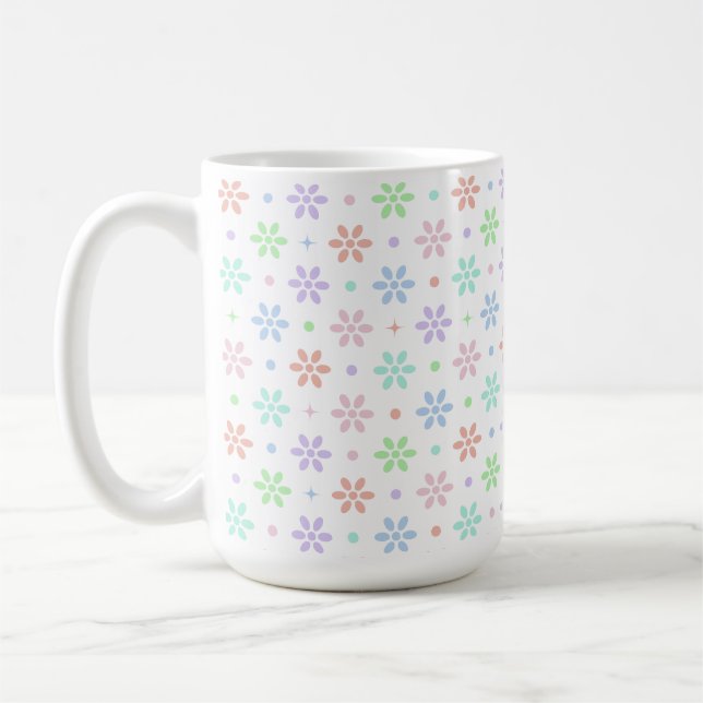 Flowers, Dots & Sparkles Coffee Mug (Left)