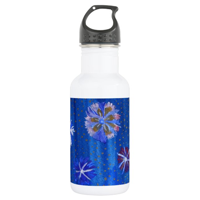 Flowers Drawing Spring Custom Water Bottle (Front)
