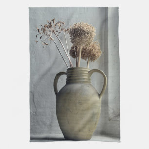 Flowers Dried Flower Vase Tea Towel