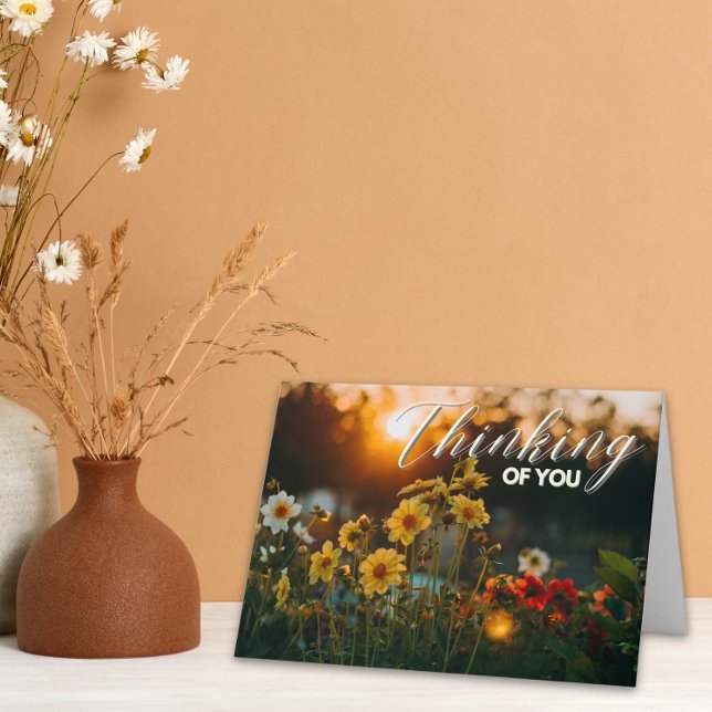 Flowers During Golden Hour Thinking of You Card (Creator Uploaded)