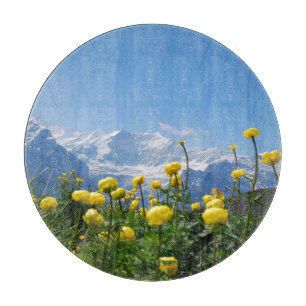 Flowers   Eiger Monch Swiss Alps Cutting Board