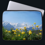 Flowers | Eiger Monch Swiss Alps Laptop Sleeve<br><div class="desc">This amazing Getty Images photo features the landscape of meadow with yellow flowers in the Swiss Alps in front of famous mountains Eiger Monch Jungfrau near Grindelwald and Interlaken.</div>