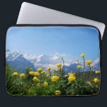 Flowers | Eiger Monch Swiss Alps Laptop Sleeve<br><div class="desc">This amazing Getty Images photo features the landscape of meadow with yellow flowers in the Swiss Alps in front of famous mountains Eiger Monch Jungfrau near Grindelwald and Interlaken.</div>