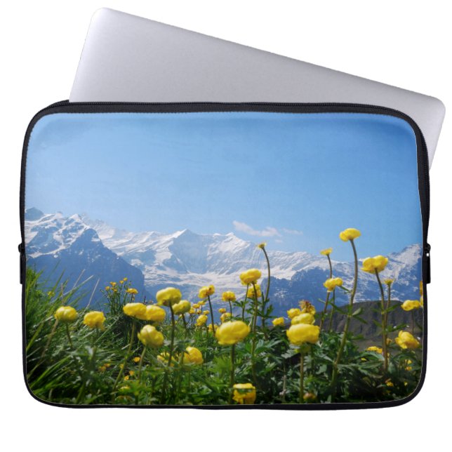 Flowers | Eiger Monch Swiss Alps Laptop Sleeve (Front)