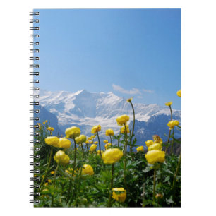 Flowers Eiger Monch Swiss Alps Notebook
