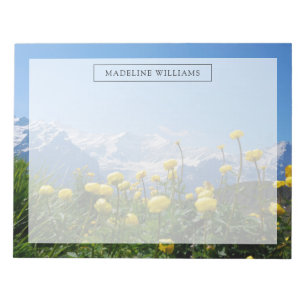 Flowers Eiger Monch Swiss Alps Notepad