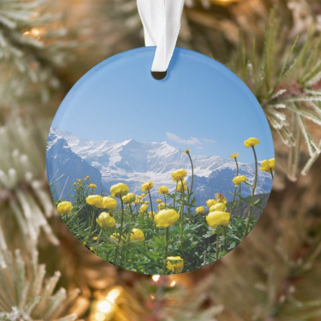 Flowers | Eiger Monch Swiss Alps Ornament (Tree)