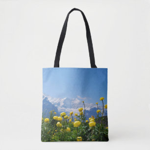 Flowers   Eiger Monch Swiss Alps Tote Bag