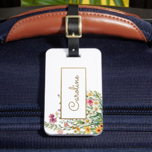Flowers Elegant Personalised Luggage Tag