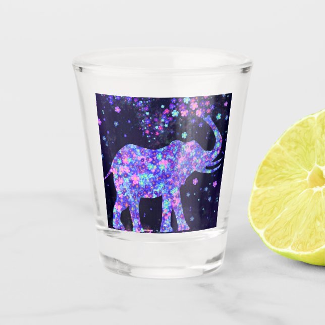 Flowers Elephant Shot Glass (Front)