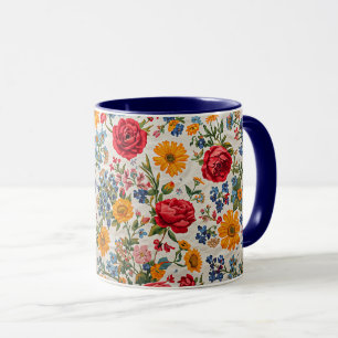 Flowers Everywhere, colorful design, Mug