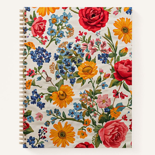 Flowers Everywhere, Colorful Variety, Notebook (Front)