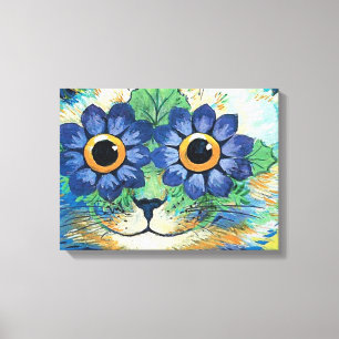 Flowers Eyes Cat By Louis Wain Canvas Print