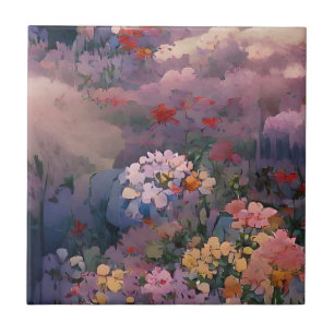Flowers fantasy digital art tile