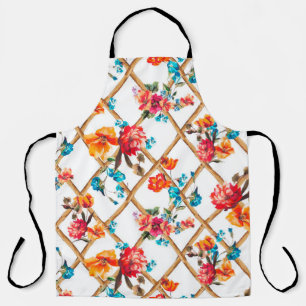 flowers fashion fabric design flower,oil,painting, apron