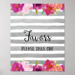 Flowers Favors Wedding Poster Print