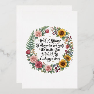 Flowers & Ferns Wedding Invitation