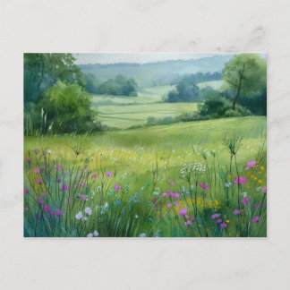Flowers Field Nature Scene Postcard