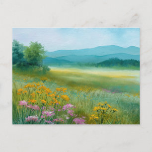 Flowers Field Nature Scene Postcard