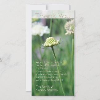 Flowers Fields Floral Photo Sympathy Thank You Card