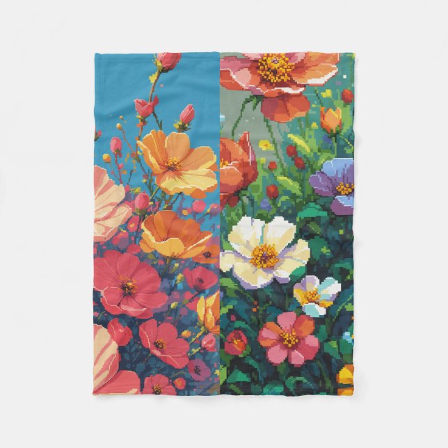Flowers Fleece Blanket (Front)