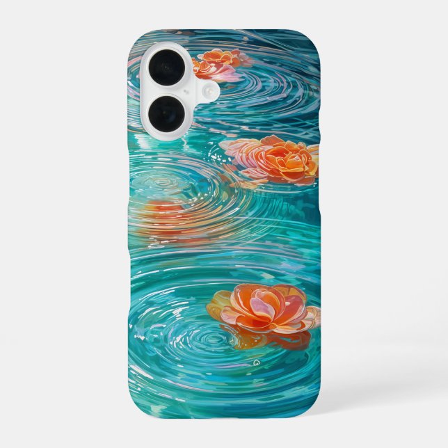 Flowers Floating on Water  iPhone 16 Case (Back)