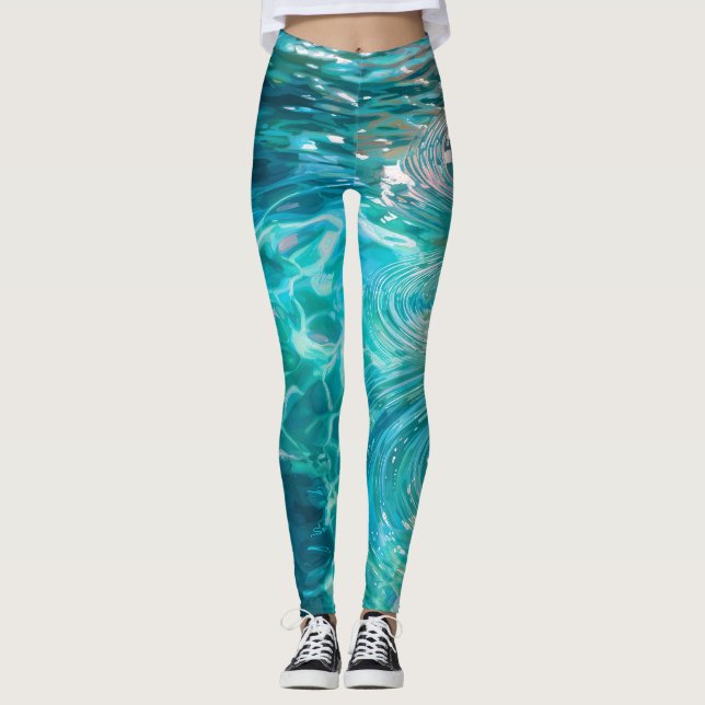 Flowers Floating on Water  Leggings (Front)