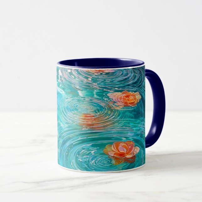 Flowers Floating on Water  Mug (Front Right)